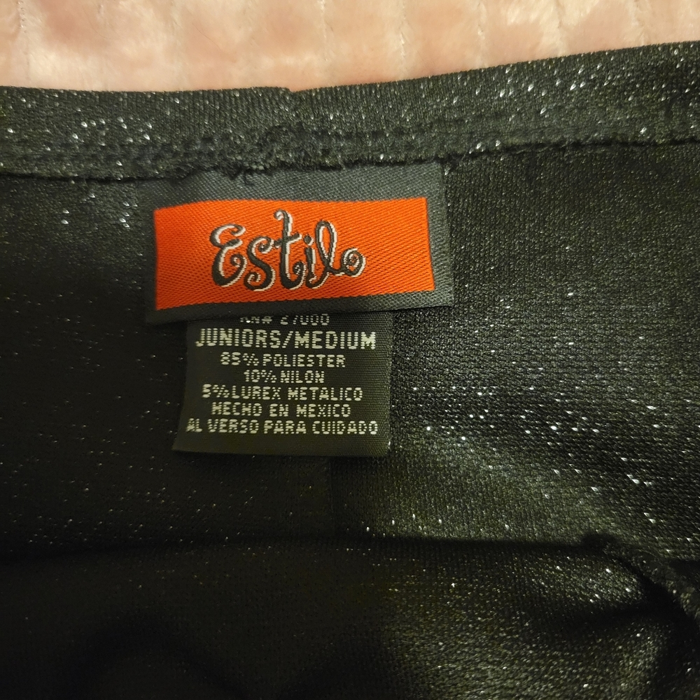 Estilo Black Shimmer Mini Skirt - Picture 4 of 5